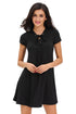 Sexy Black Casual Lace-up Swing Dress